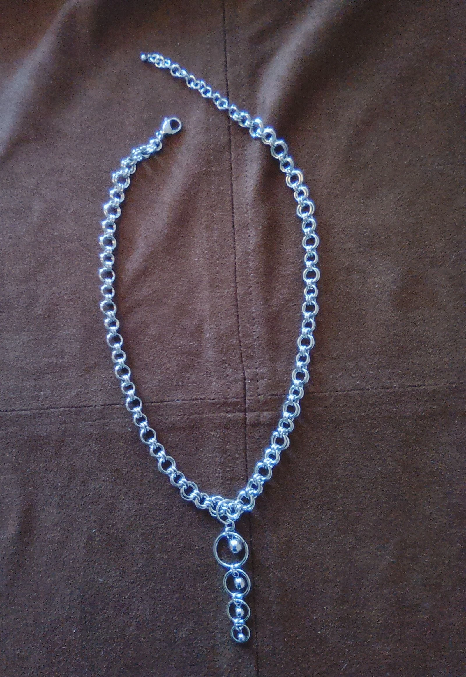 Minimalist Necklace with Japanese Chainmail Pendant Unisex – photo 4